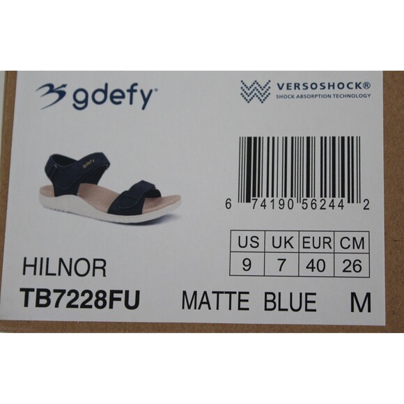 NIB Mens 9 Gdefy Hilnor Sandals Matte Blue Versoshock Technology - Picture 12 of 13